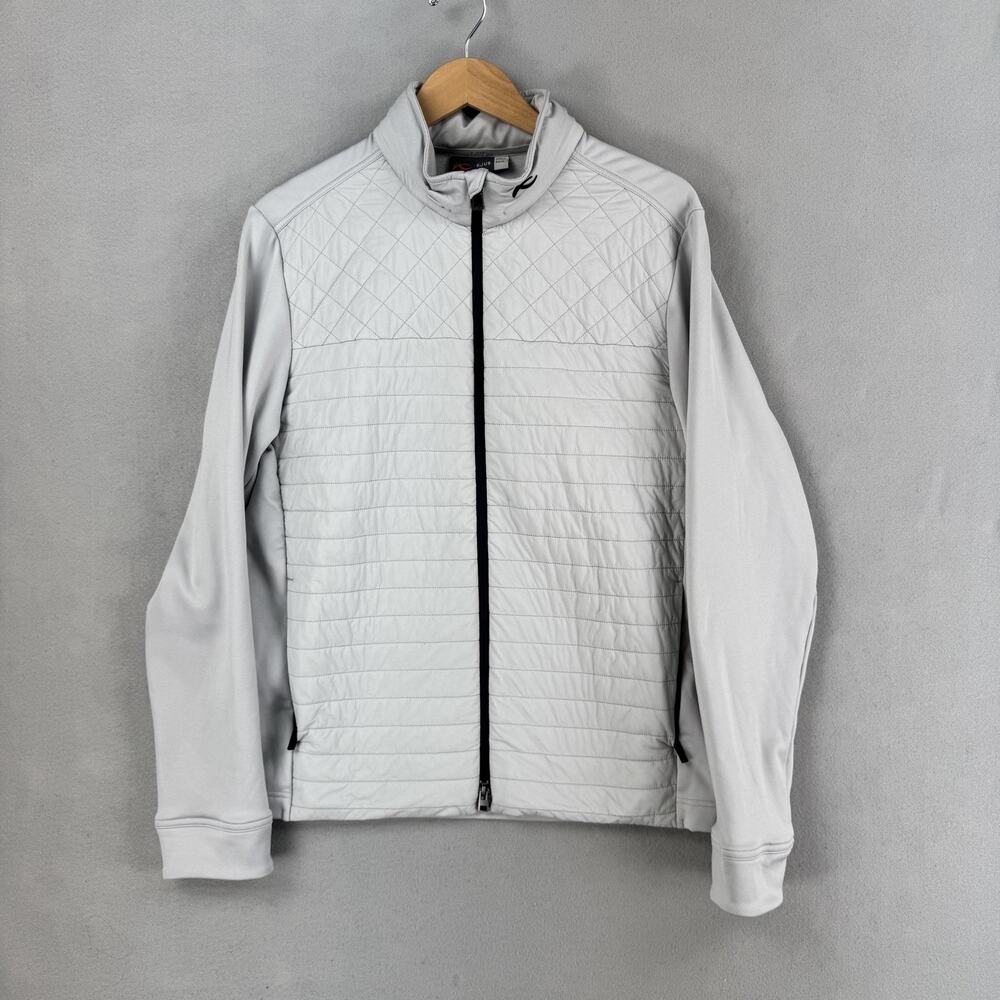 KJUS Pike 2.0 Jacket Mens XL Gray Quilted Softshell Insulated Golf Full Zip